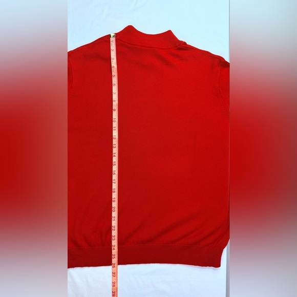 Talbots Vibrant Red Cotton Mock Turtleneck Sweater Size Large - Picture 6 of 6